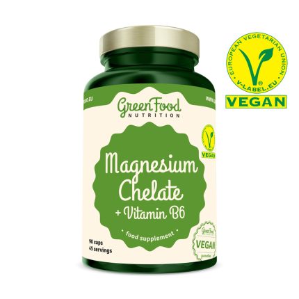 Magnesium Chelated + vitamín B6 - 90 kaps. - GreenFood Nutrition